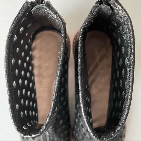 Loeffler Randall Ione Black Laser Cut Perforated Open Toe Ankle Bootie size 7 - Picture 8 of 12